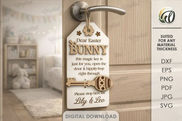 Download Easter Magic Key Door Hanger Laser Cut - Easter magic Collection
