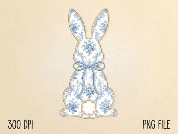 Download Blue Floral Easter Bunny Sublimation PNG - Premium Resources