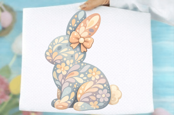 Download Pastel Floral Easter Bunny Png - Png Collection