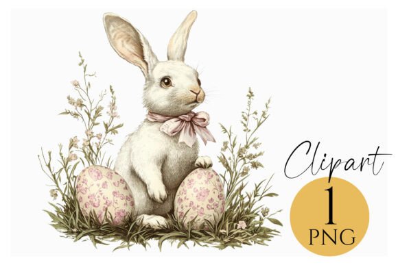 Download Vintage Easter Bunny Clipart PNG - Png Collection
