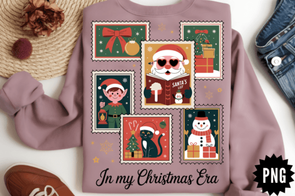 Download Retro Christmas Cute Animal Stamp PNG - Png Collection