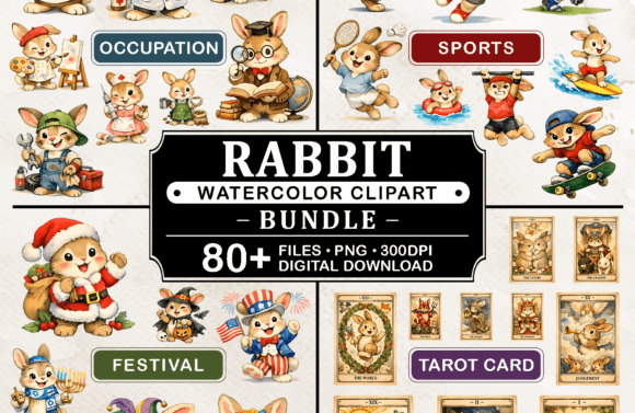 Download 80+ PNG Rabbit Watercolor Bundle Clipar - Png Collection