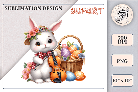 Download Cute Bunny and Easter Basket Clipart PNG - Png Collection