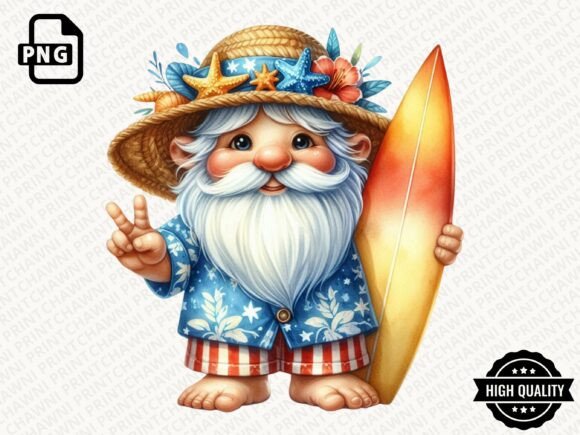 Download Watercolor Beach Gnome PNG - Png Collection