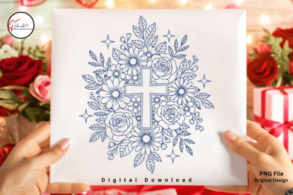 Download Christian Faith Floral Cross PNG Shirt - Png Collection