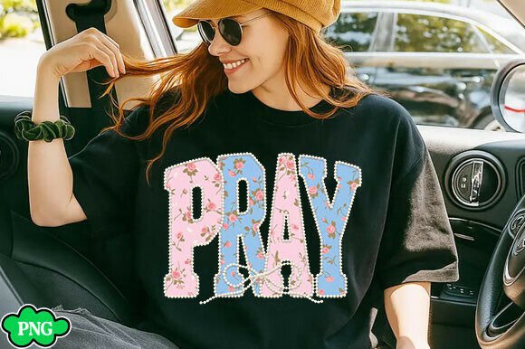 Download PRAY PNG, Crochet Christian Checkered - Png Collection