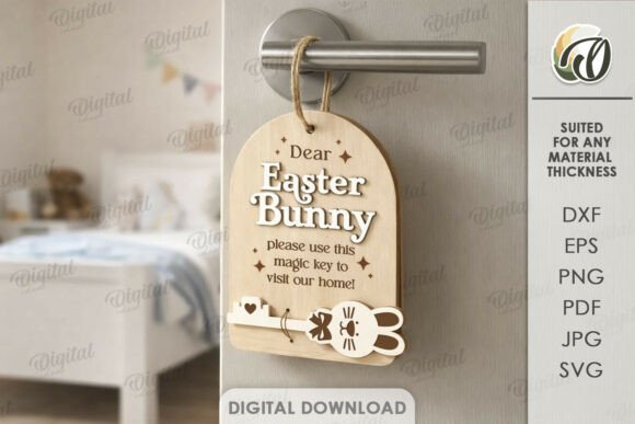 Download Easter Magic Key Door Hanger Laser Cut - Premium Resources