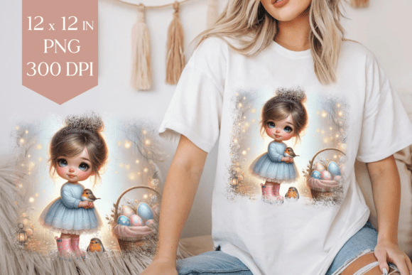 Download Easter Girl T-Shirt Design PNG - Png Collection