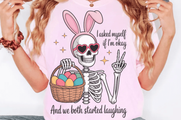 Download Okay Easter Skeleton Bunny PNG Design - Png Collection