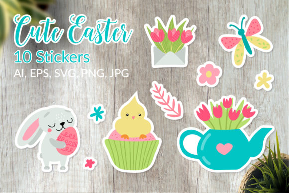 Download Cute Spring Easter - Printable Stickers - Printable Collection