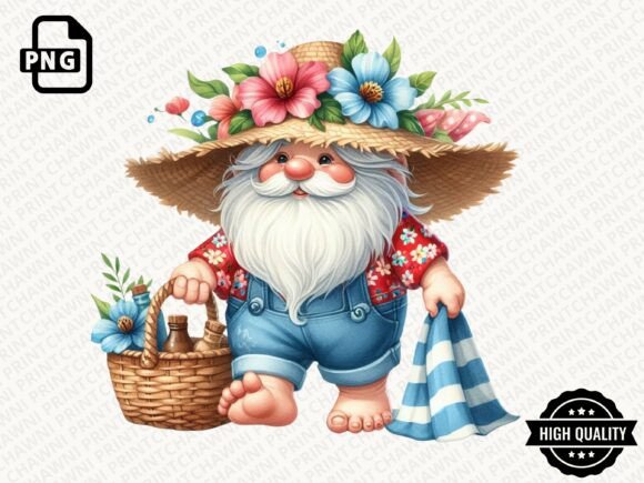 Download Watercolor Beach Gnome PNG - Png Collection