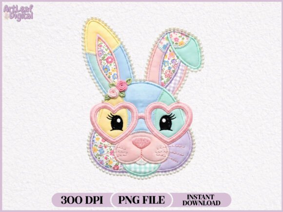 Download Patchwork Bunny Pastel Floral Easter PNG - Png Collection
