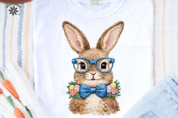 Download Retro Faux Embroidery Easter Bunny PNG - Png Collection