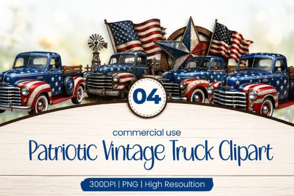 Download Patriotic Vintage Truck Clipart PNG - Png Collection