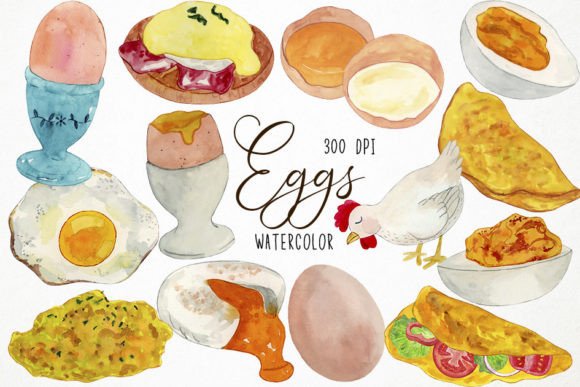 Download Watercolor Eggs Clipart, Omelette - Watercolor eggs clipart Collection