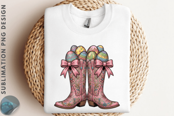 Download Cute Cowgirl Boots Eggs Easter Bunny PNG - Png Collection